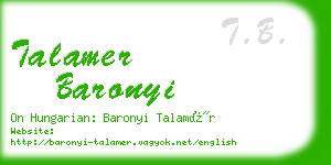 talamer baronyi business card